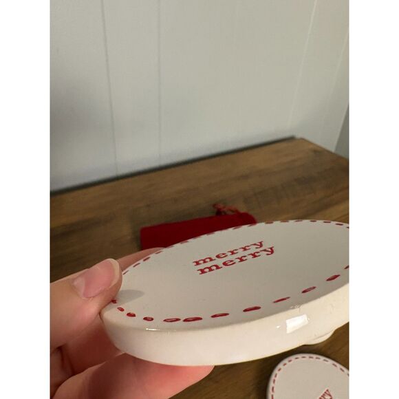 Lot of 3 Ceramic Pier 1 Christmas Coasters - Picture 4 of 6